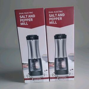 2 Cordless Pepper Grinder, 2 in 1 Salt and Pepper Mill Grinder 1 Handed Battery
